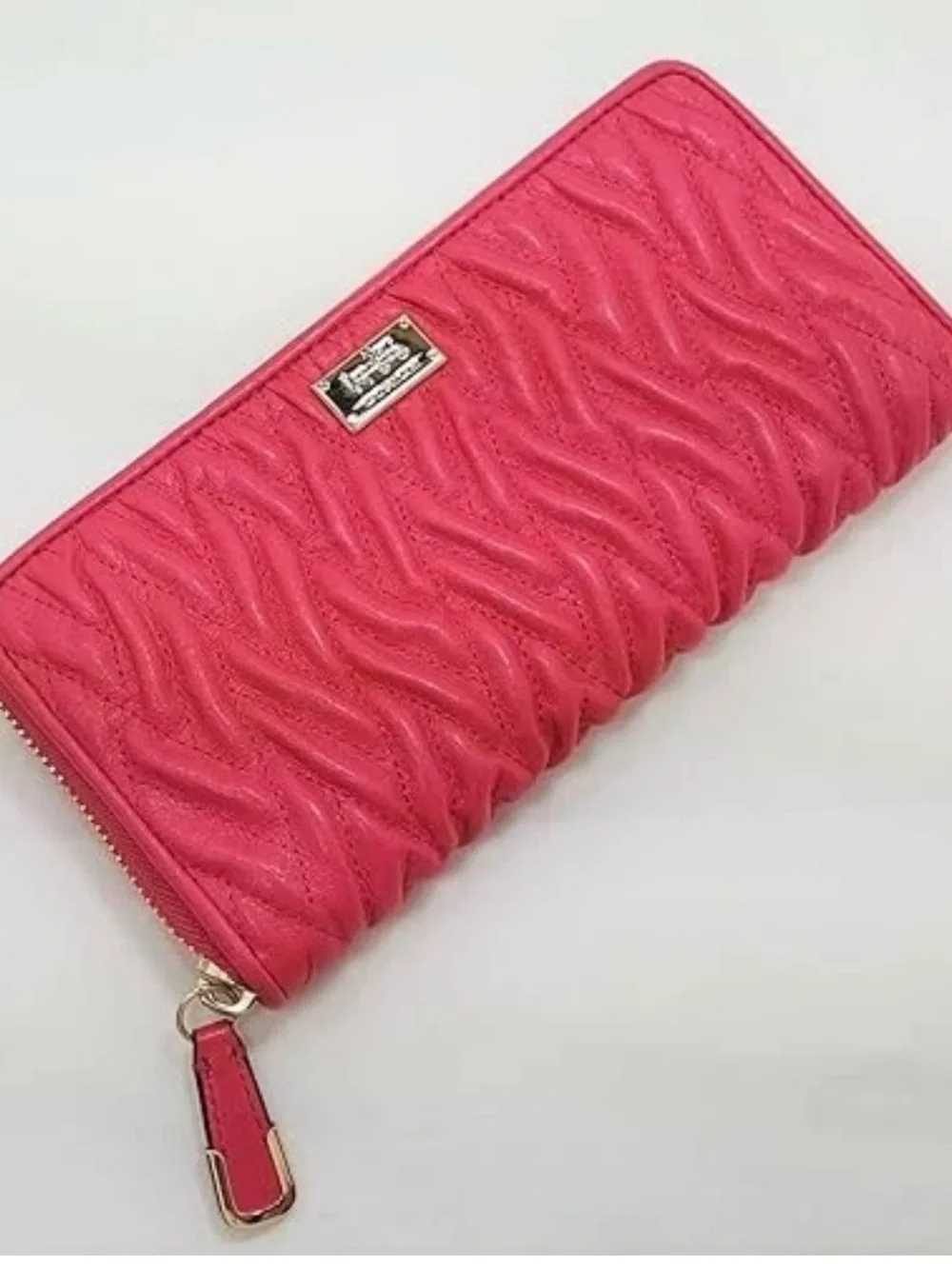 Coach F49609 Madison Twist Leather Accordion Zip Wallet Dahila Red $275